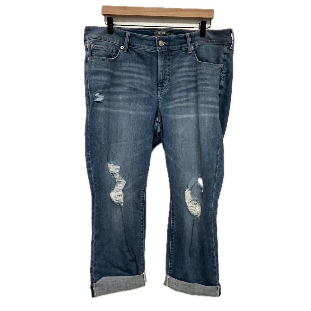 Torrid Blue Distressed Bombshell Skinny Jeans - Size 18R